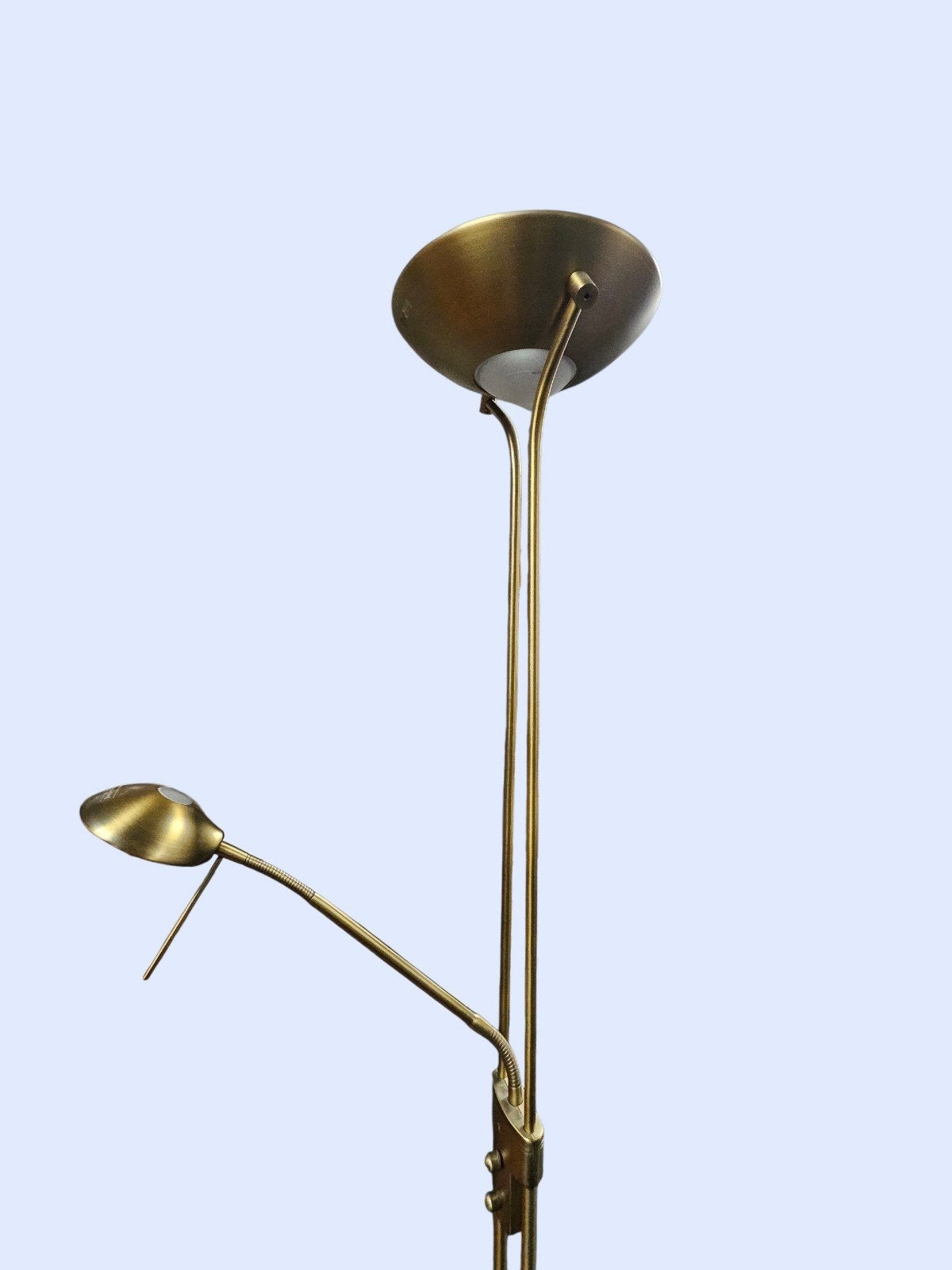 Vintage Messing Vloerlamp met Leeslamp- Kringloop Wageningen, Ophalen, Gebruikt, Onbekend, Vintage, Klassiek