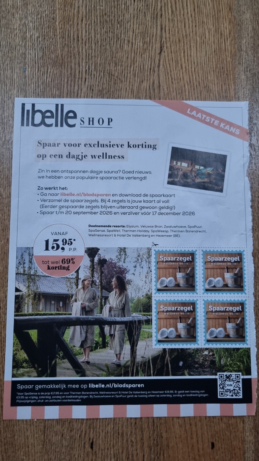 Bladsparen wellness actie voor korting sauna, Eén persoon, Kortingsbon, Spa of Sauna