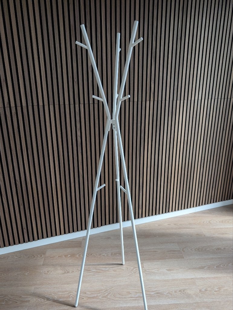 IKEA EKRAR Standing Hat and Coat Stand – White, Zo goed als nieuw, Metaal, 150 tot 200 cm, Ophalen