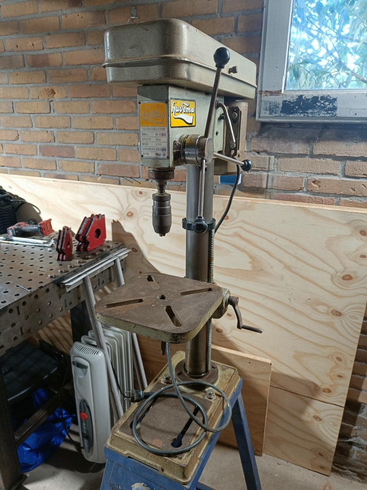 Huvema Hu-16 Kolomboormachine, Doe-het-zelf en Verbouw, Gereedschap | Boormachines, Ophalen, Gebruikt, Kolomboormachine