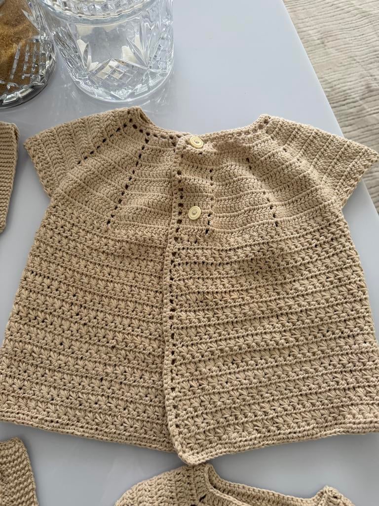 Gehaakt baby dames vestje van katoen, Ophalen, Nieuw, Jongetje of Meisje