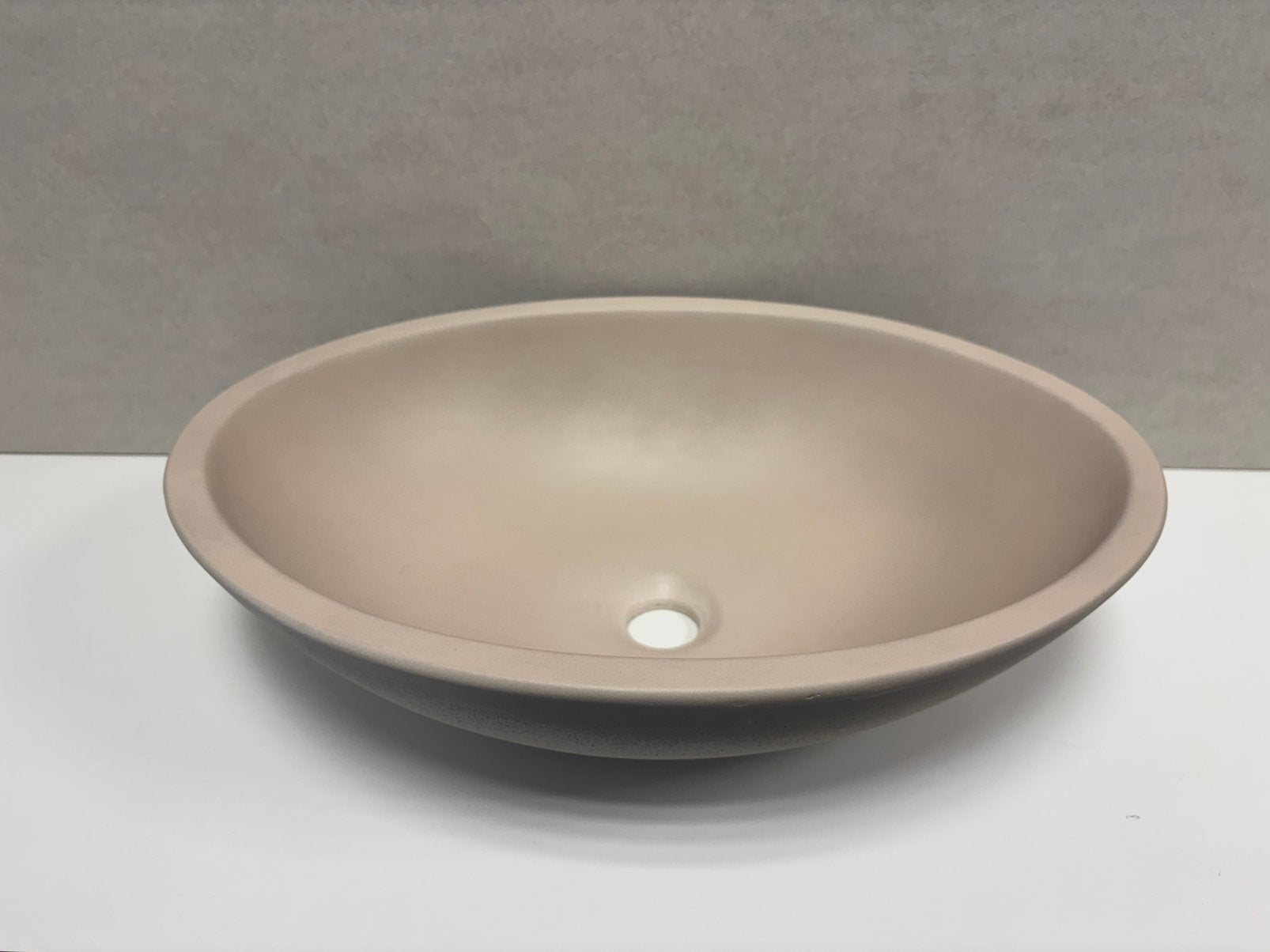 Waskom ovaal Beige beton, Ophalen of Verzenden, Nieuw, Wastafel