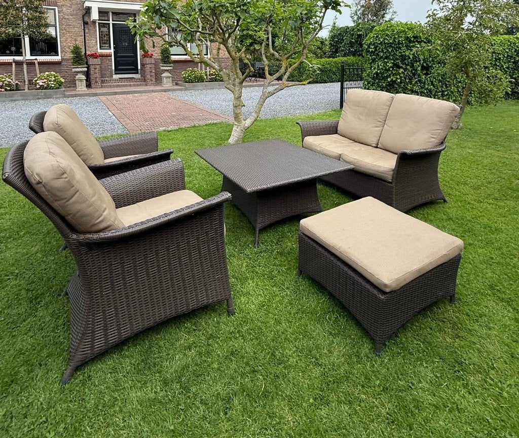 tuinset lounge tuinset  Excellence, Tuin en Terras, Tuinsets en Loungesets, Gebruikt, Loungeset, Wicker, 5 zitplaatsen, Bank, Eettafel