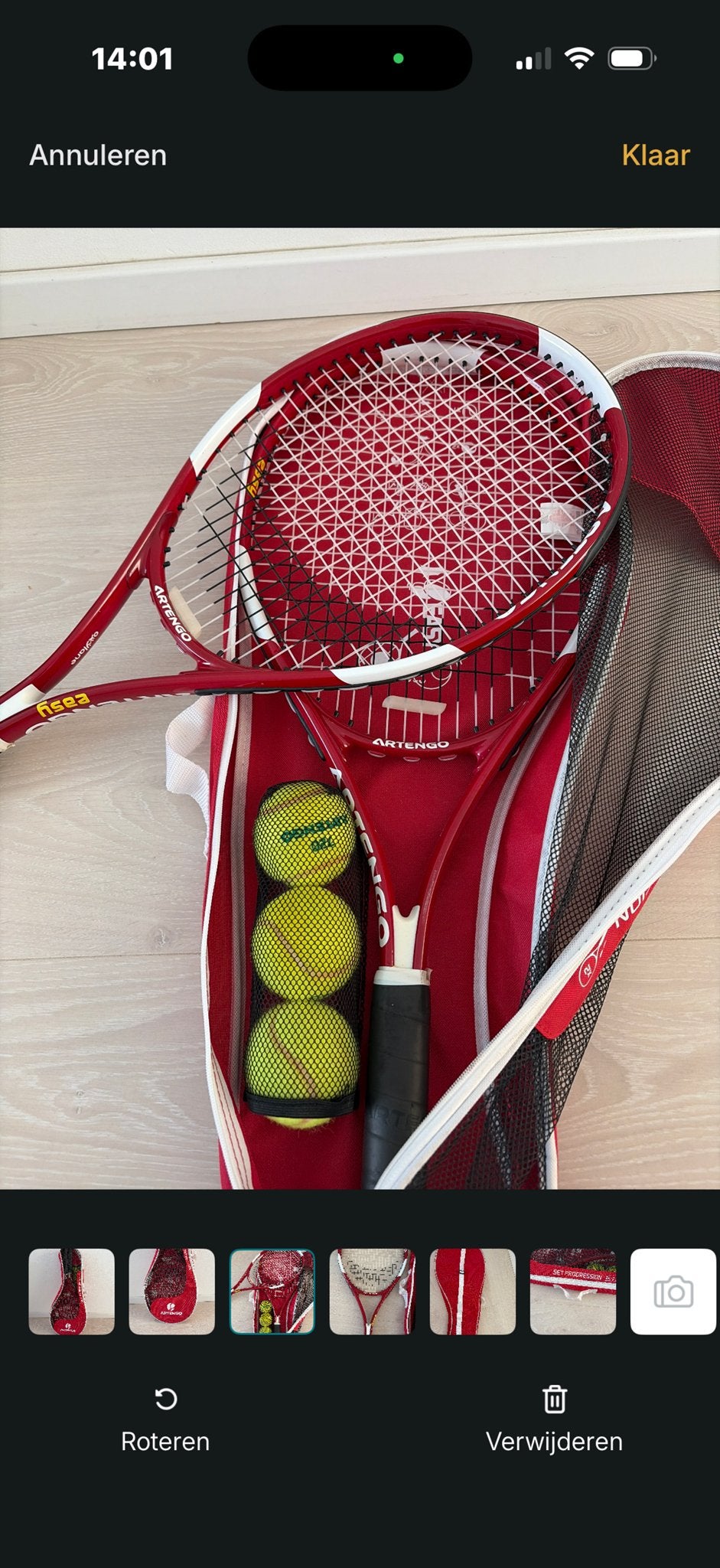 Tennisracket set Artengo met ballen en tas, Ophalen, Zo goed als nieuw, Racket, Overige merken