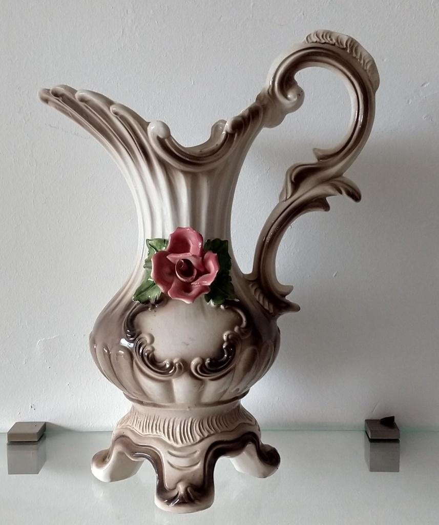 vintage Italiaanse Capodimonte oorkan vaas, volgnr 18, Antiek en Kunst, Antiek | Vazen, Ophalen of Verzenden