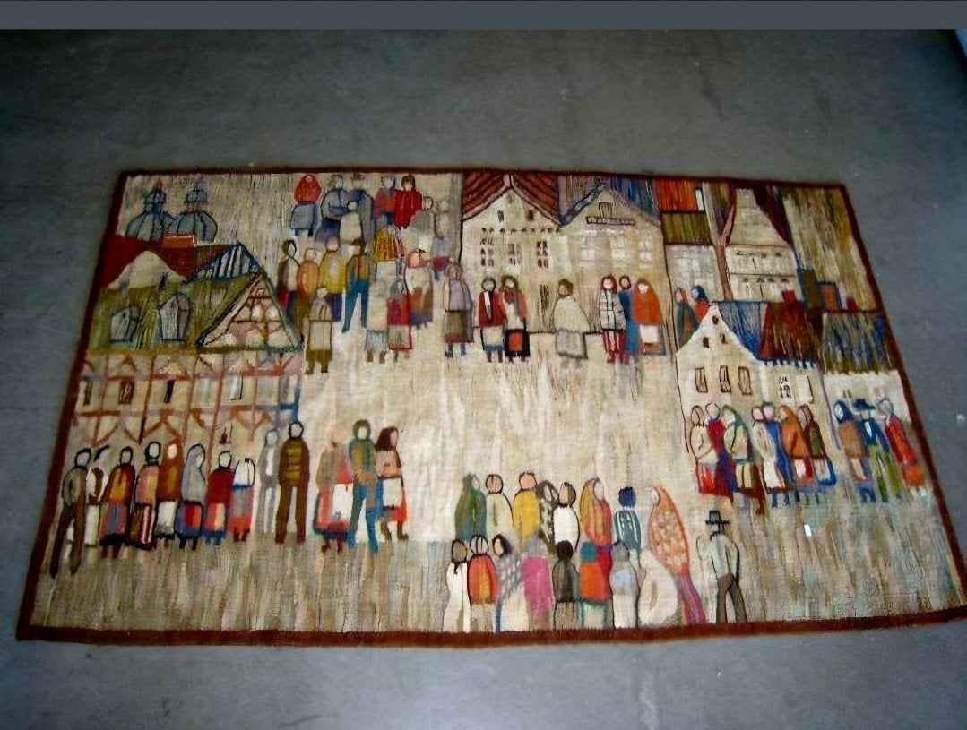 Piotr Grabowski. Vintage. Zeer groot pools wandkleed 200x130, Ophalen of Verzenden