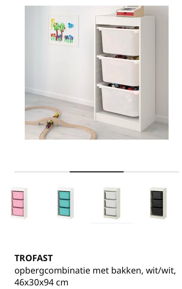 IKEA TROFAST witt opbergcombinatie met bakken, Kinderen en Baby's, Ophalen, Zo goed als nieuw, Minder dan 50 cm, 90 tot 105 cm