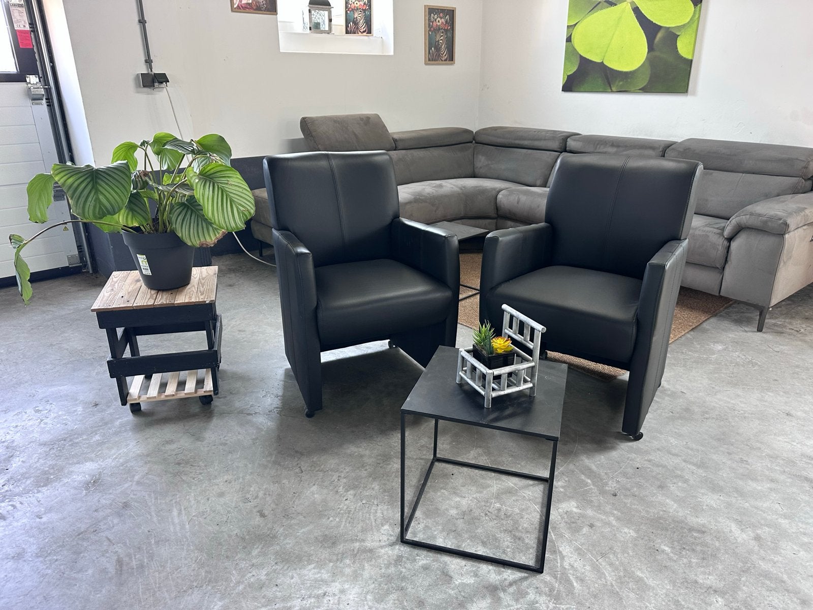 Set van 6 Goossens Leren Fauteuils - Zwart nieuwe staat💥⚡️, Huis en Inrichting, Fauteuils, Ophalen of Verzenden, Zo goed als nieuw