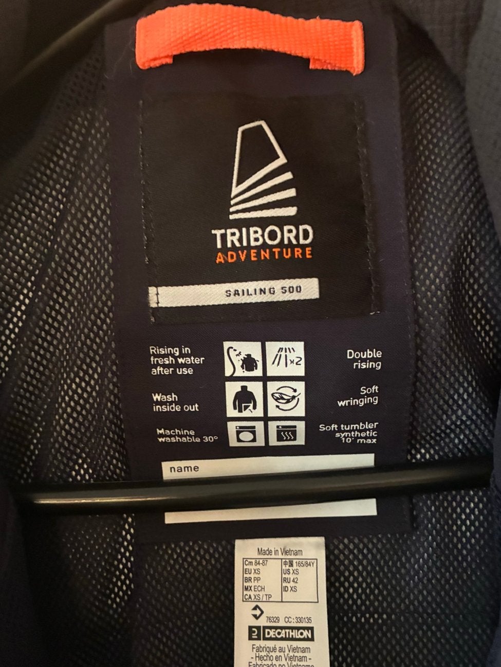 Tribord XS dames zeiljas (Decathlon) Sailing 500 marineblauw, Ophalen of Verzenden, Zo goed als nieuw, Dame, Zeiljack