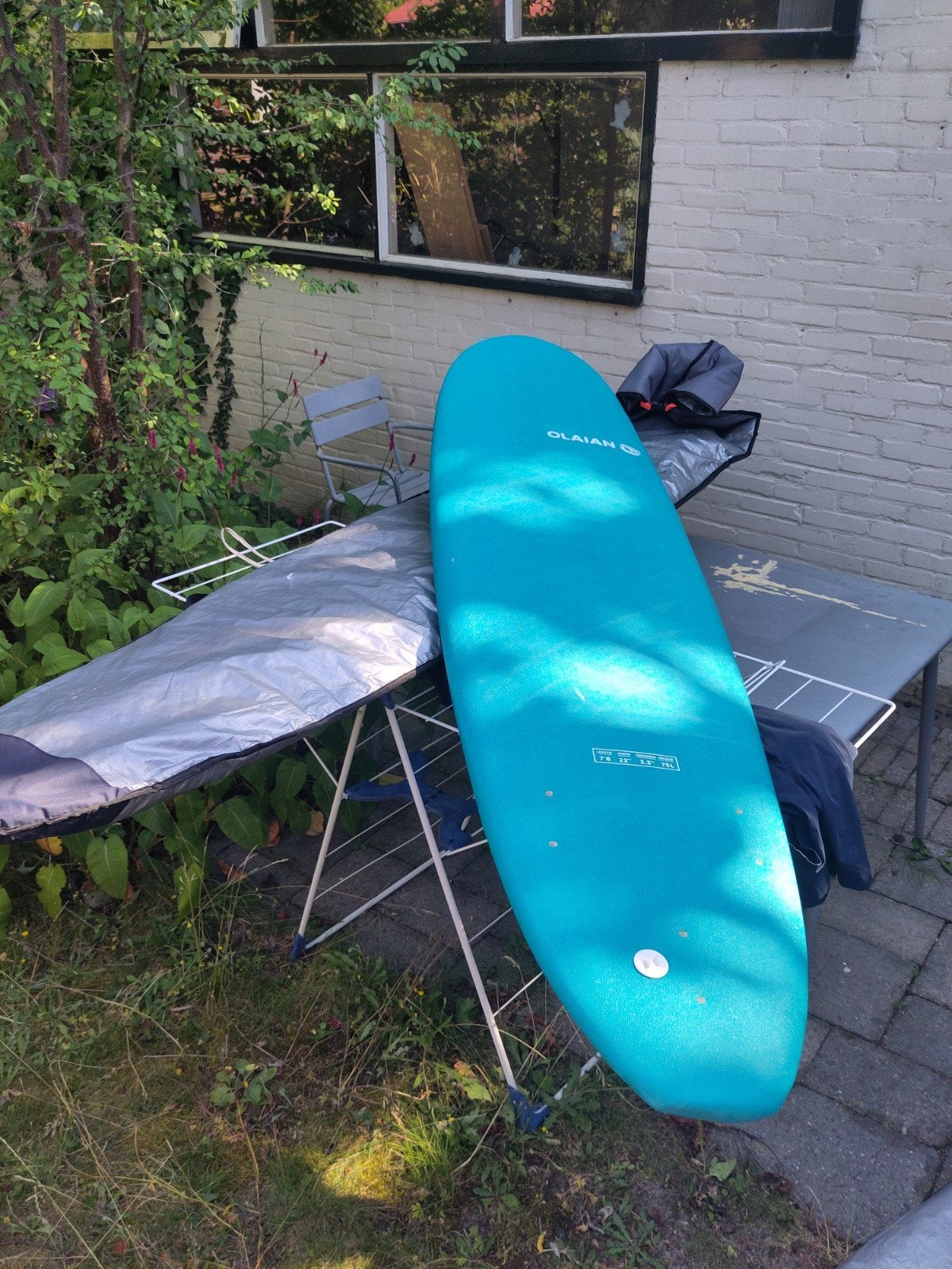 2x Olaian 7'8" Funboard Surfplank met Draagtas, Watersport en Boten, Ophalen, Zo goed als nieuw, Longboard, Met draagtas