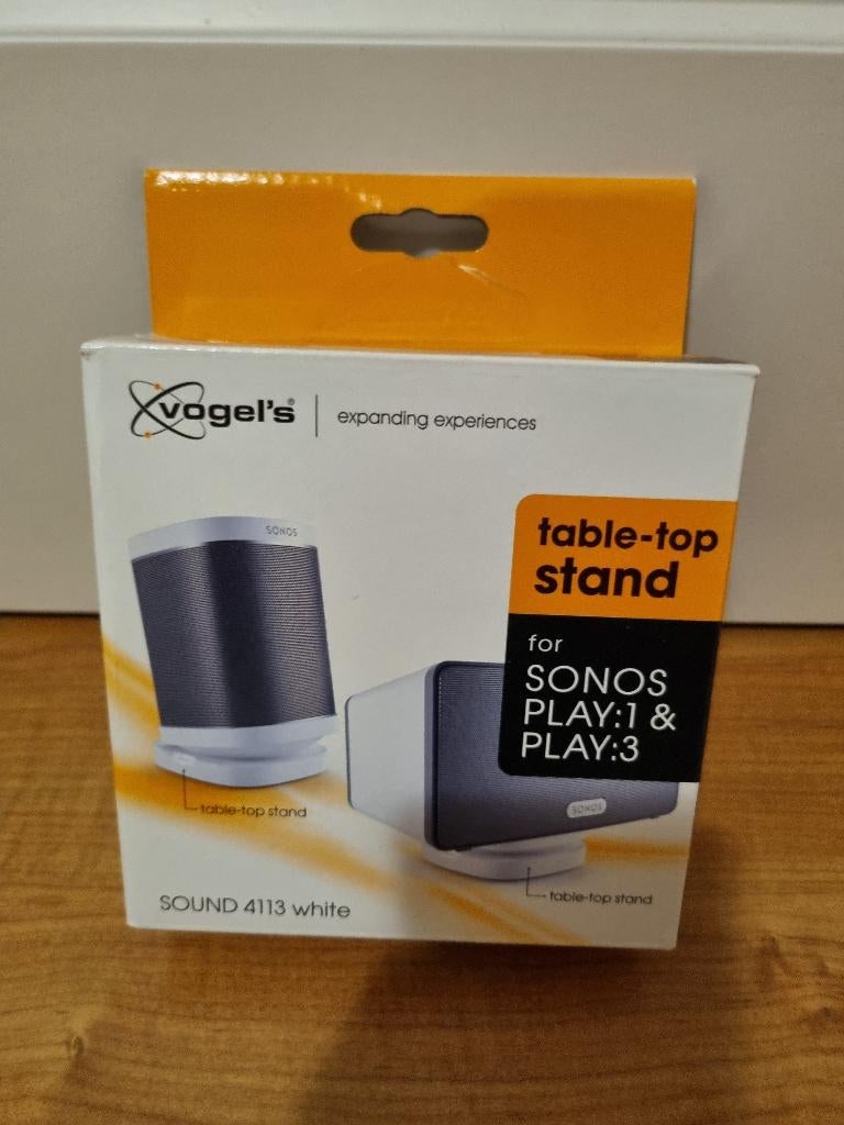 2x Nieuwe witte Vogel's table top stand voor Sonos Play 1/3, Nieuw, Ophalen of Verzenden, Sonos, Minder dan 60 watt