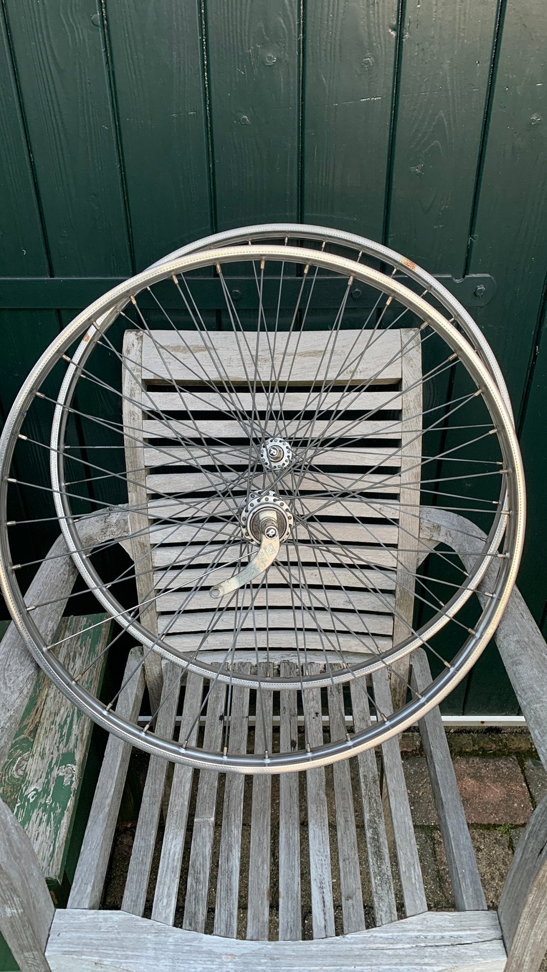 Set 26 inch wielen met terugtraprem + 1x buitenband, Ophalen, Gebruikt, Wiel, Staal