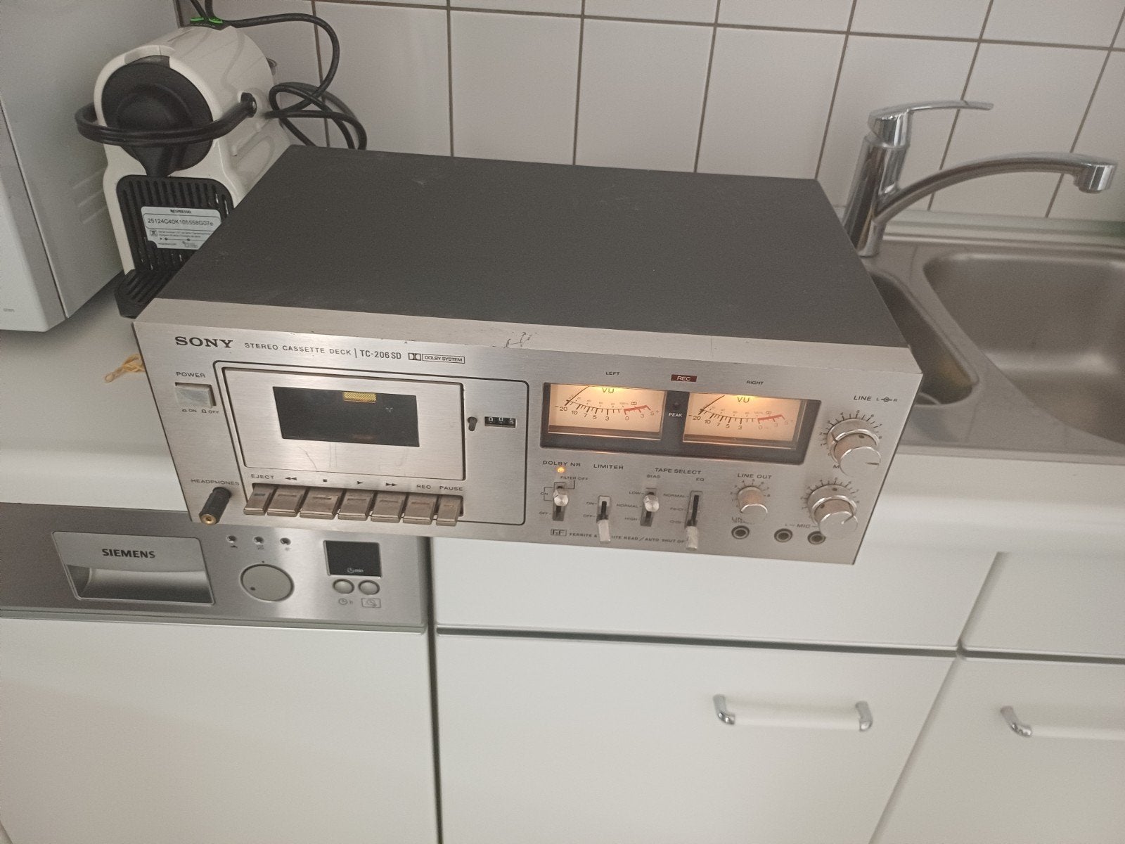 Sony TC-206SD Stereo Cassettedeck - Vintage Audio, Ophalen, Enkel, Sony, Tape counter
