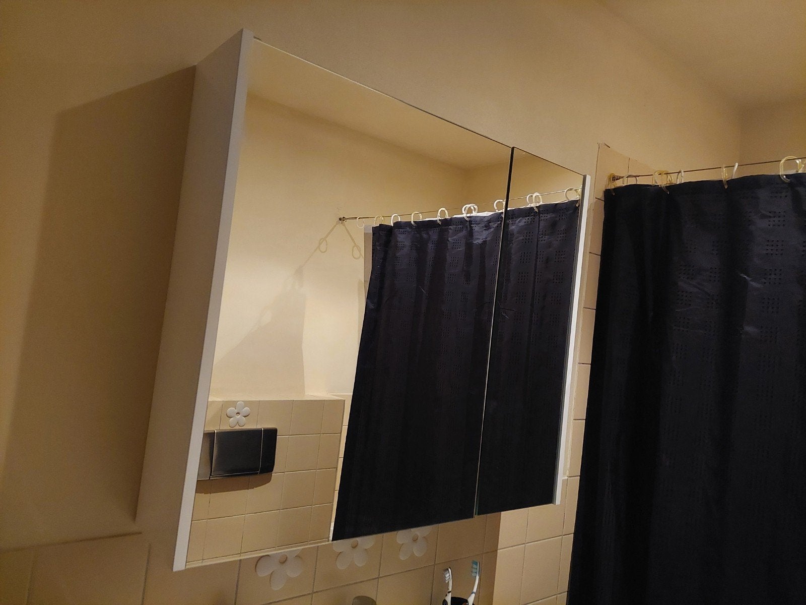 Spiegelkast badkamer 80x70x15 cm met glazen planken, Ophalen, Spiegelkast, 50 tot 100 cm, Zo goed als nieuw