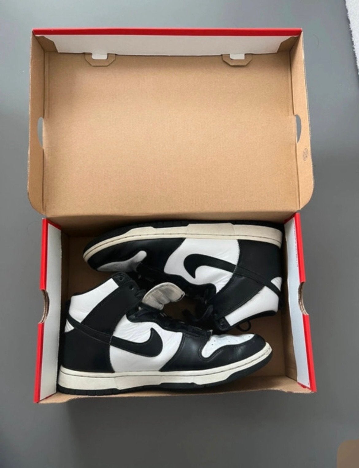 Nike Dunk High Panda - Maat 43, Ophalen of Verzenden, Gedragen, Zwart, Sneakers of Gympen