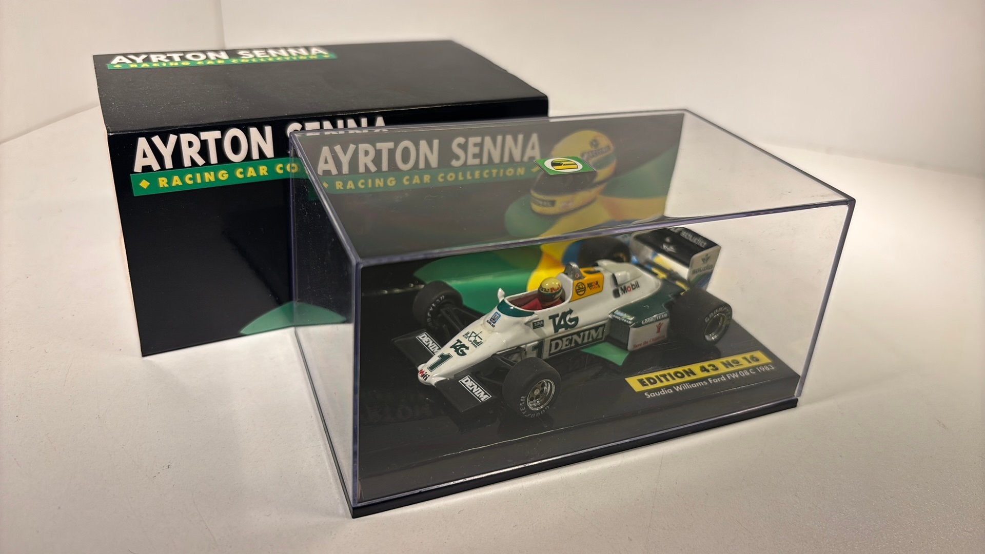 F1 saudia williams ford fw08 c 1993 ayrton senna minichamps, Hobby en Vrije tijd, Modelauto's | 1:43, Auto, Ophalen of Verzenden