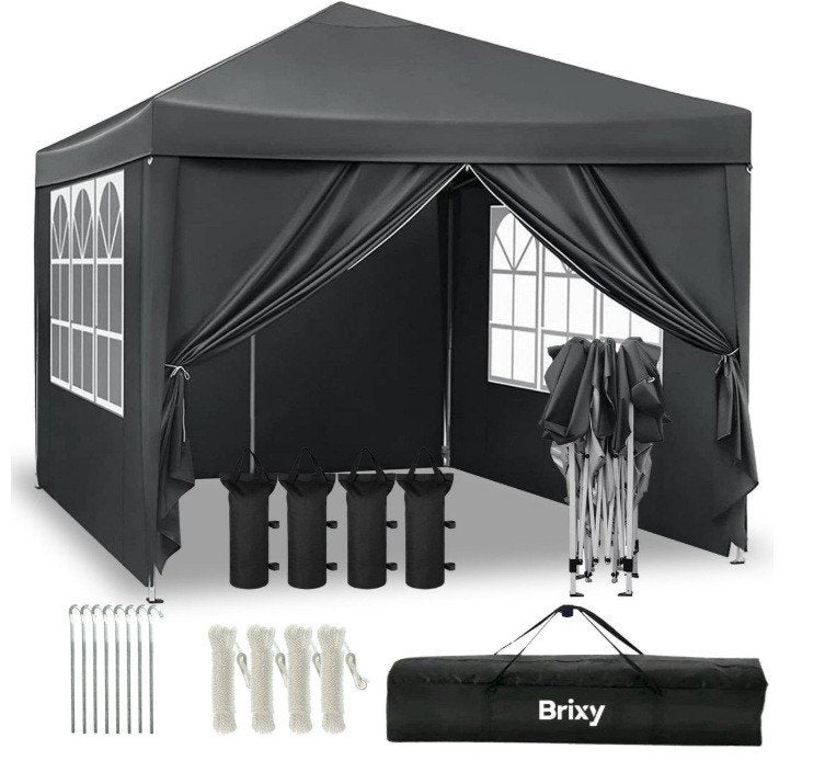Brixy Partytent - Opvouwbaar - 3x3m - Antraciet, Ophalen, Gebruikt, Opvouwbaar, Partytent