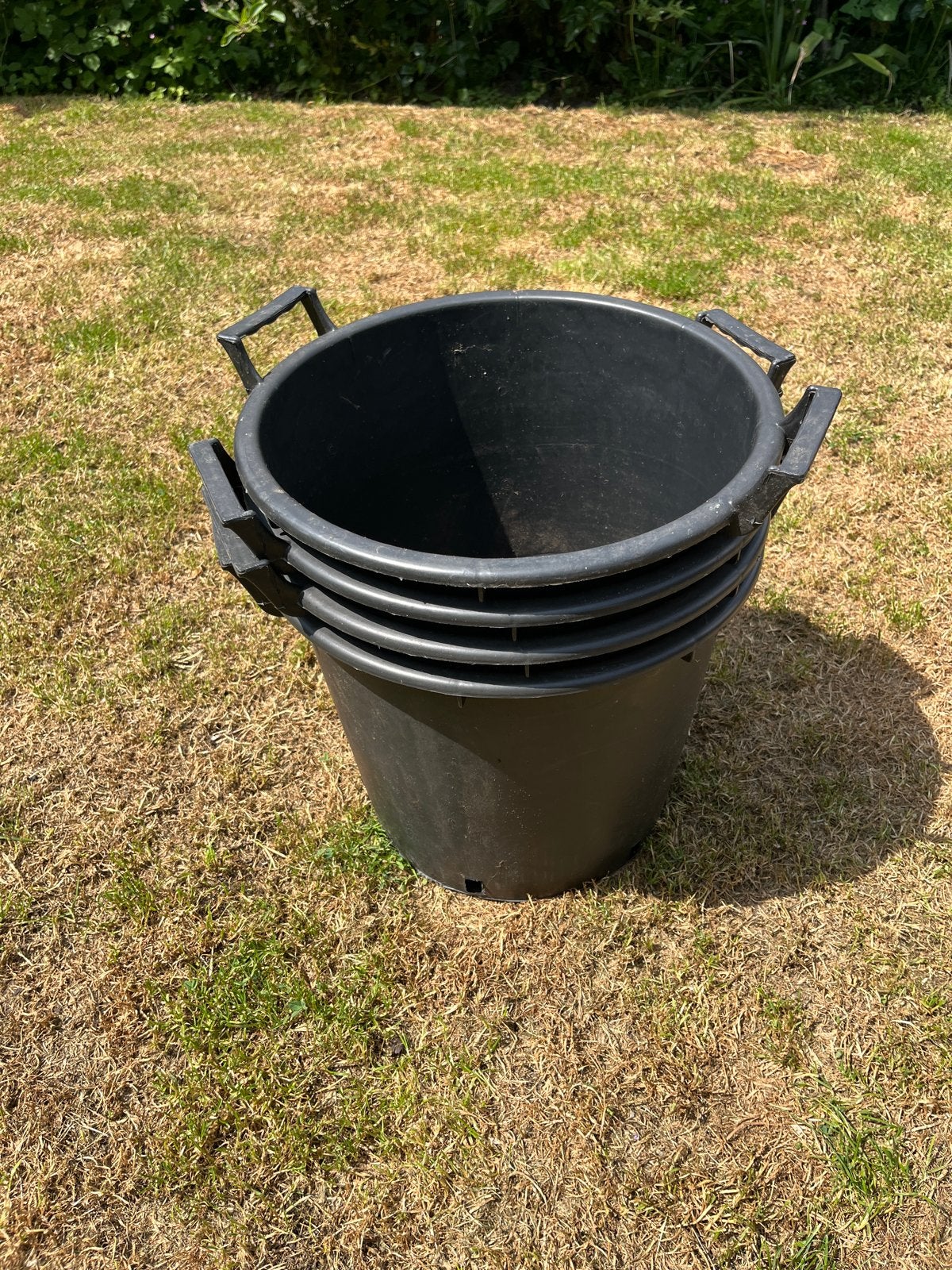 4x Grote Zwarte Plastic Bloempotten - Ø37-40cm, 33cm Hoog, Tuin en Terras, Bloempotten, Gebruikt, Kunststof, Balkon, Minder dan 40 cm