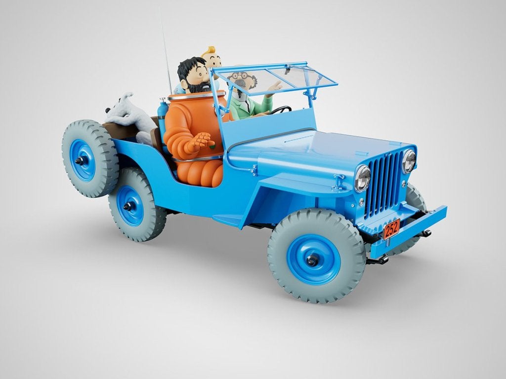 Kuifje op de Maan De blauwe Jeep CJ2A schaal 1/8, Niet ingevuld, Nieuw, Niet ingevuld, Niet ingevuld
