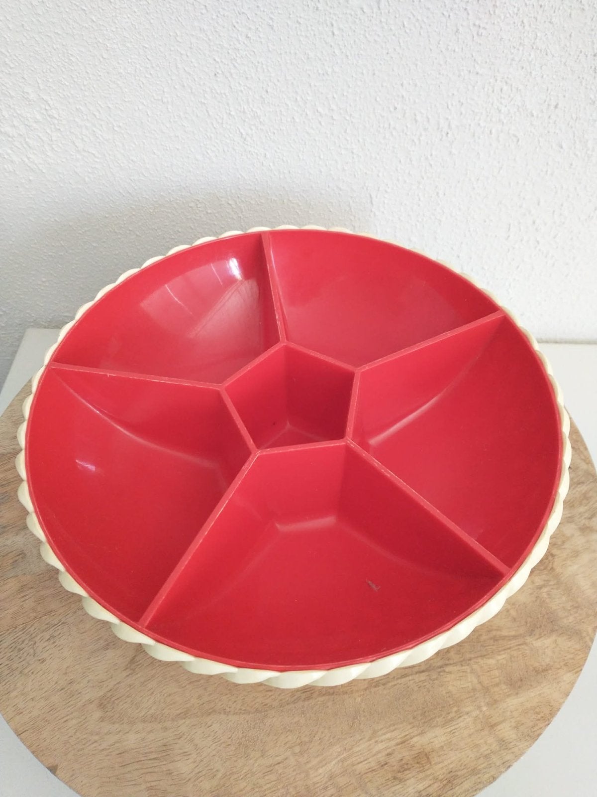 Vintage Emsa snackschaal - Rood/Crème, Ophalen of Verzenden