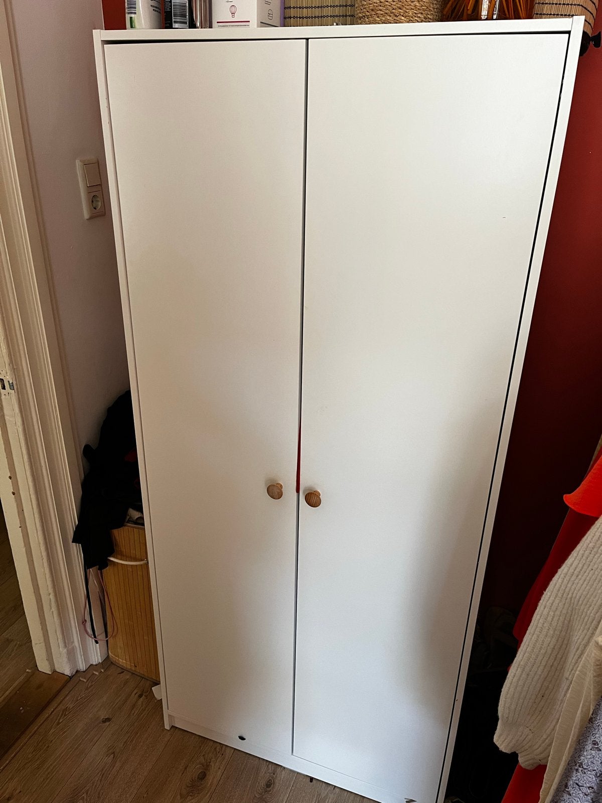 Witte KLEPPSTAD kledingkast met twee deuren en planken, Ophalen, Gebruikt, 50 tot 100 cm, 150 tot 200 cm
