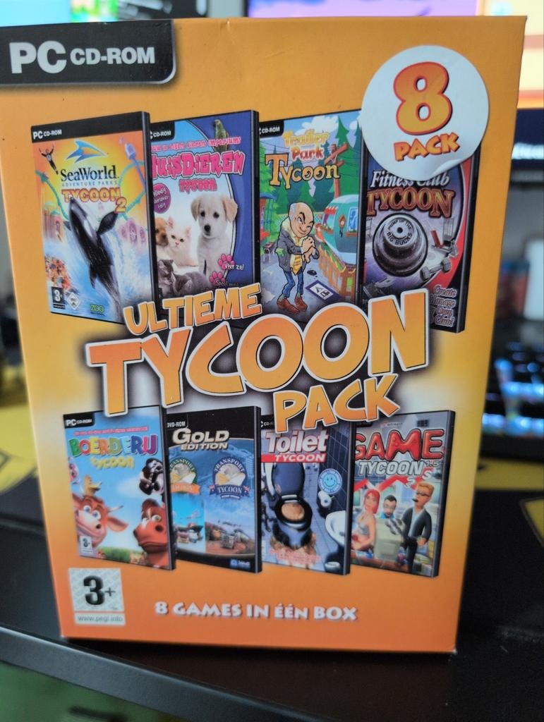 Ultieme Tycoon Pack - 8 PC CD-ROM games in één box, Spelcomputers en Games, Games | Pc, Gebruikt, 1 speler, Ophalen of Verzenden
