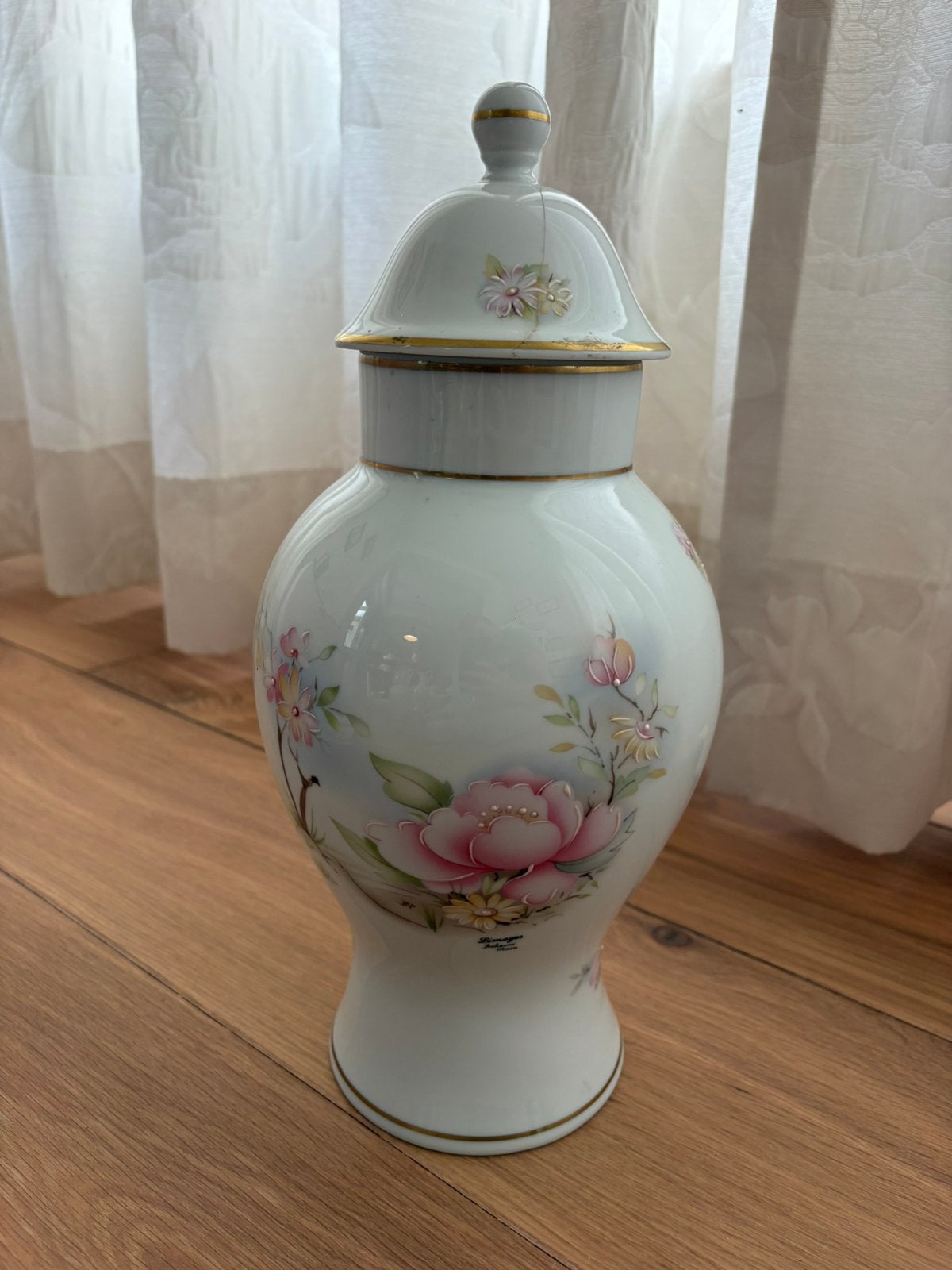 Grote Limoges porseleinen dekselvaas / pot – 38 cm, Antiek en Kunst, Ophalen of Verzenden