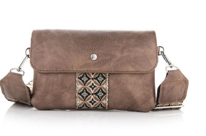 Nieuw tas handtas look bruin pu leer IBIZA BOHO stijl, Bruin, Schoudertasje, Nieuw, Ophalen of Verzenden