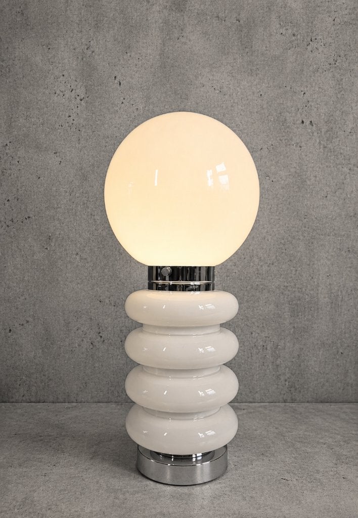 Vintage vloerlamp - Jozef Brumberg - Jaren 70 - Glas/chrome, -, -, Zo goed als nieuw, Vintage design space age mid century retro