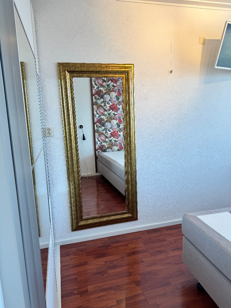 Grote spiegel in klassieke goudkleurige luxe lijst 80x180cm, Huis en Inrichting, Woonaccessoires | Spiegels, Ophalen, Gebruikt