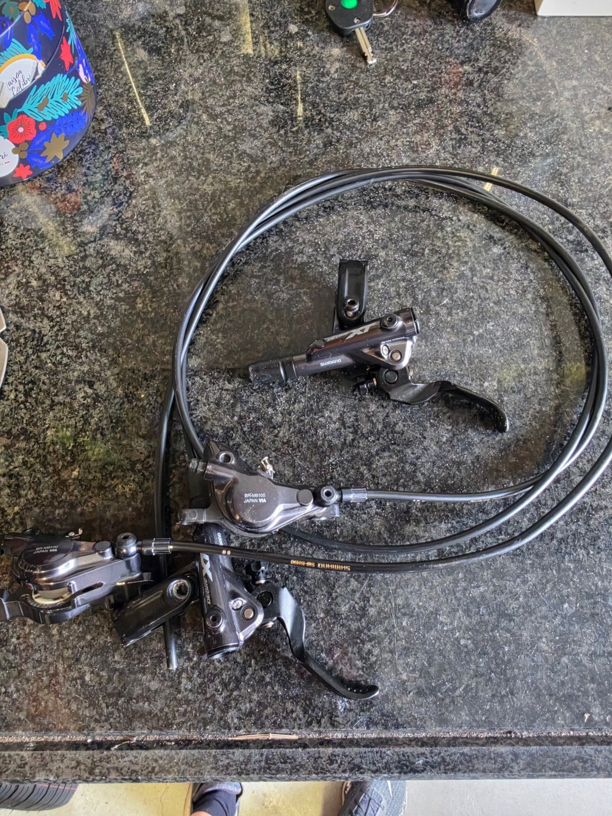 Shimano Deore XT BR-M8100 remmenset schijfremmen set, Fietsen en Brommers, Remmen, Gebruikt, Mountainbike, Staal