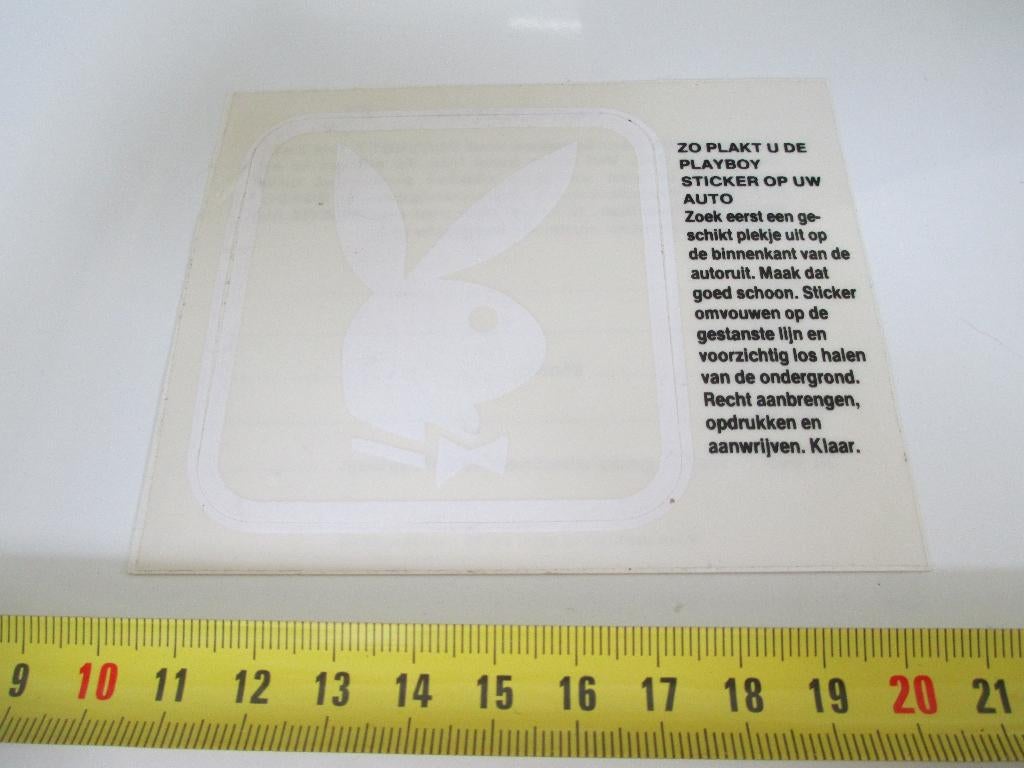 sticker transparant PLAYBOY  logo, Ophalen, Zo goed als nieuw