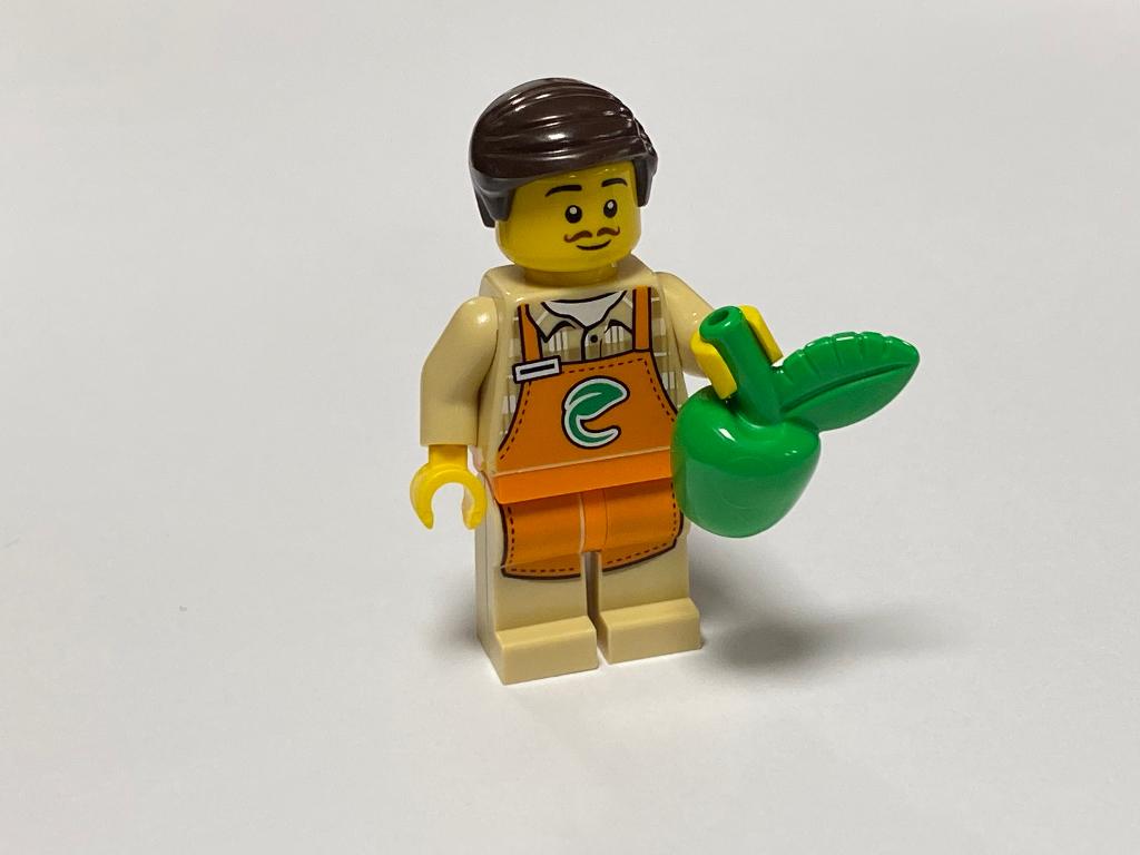 Lego nieuwe Minifiguur cty1480 Fruitboer met appel, City, Lego, Nieuw, Ophalen of Verzenden