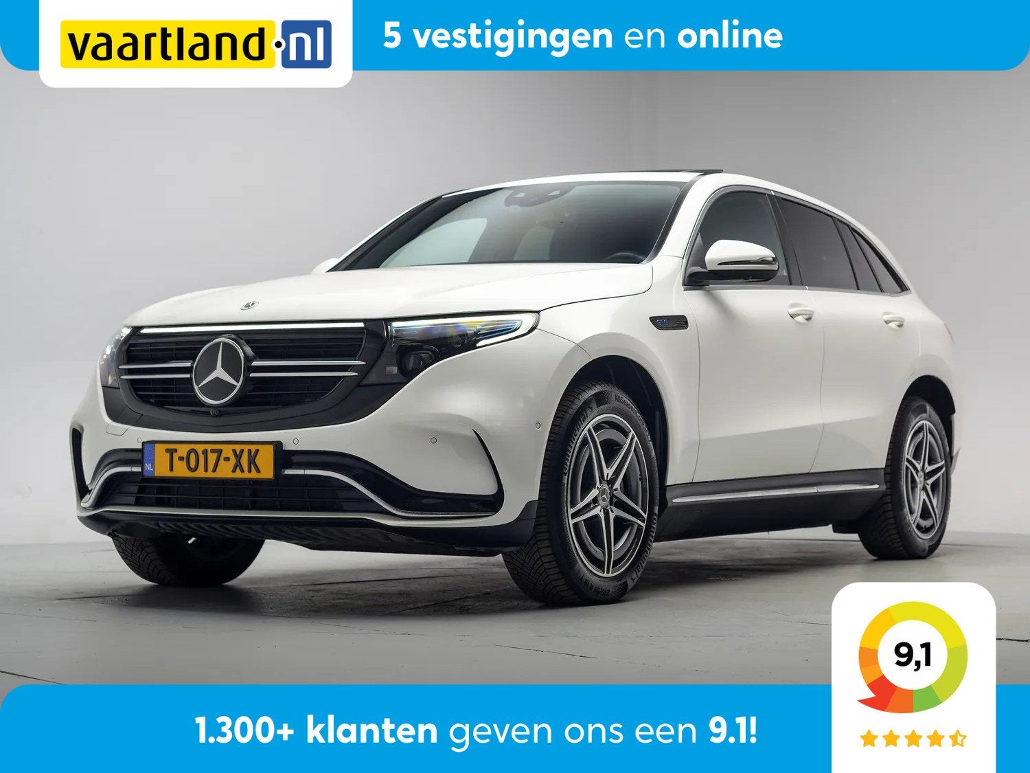 Mercedes-Benz EQC 400 4MATIC AMG Line 80 kWh [ Schuifdak LED, Automaat, 0 cilinders, Automatische klimaatregeling, Wit