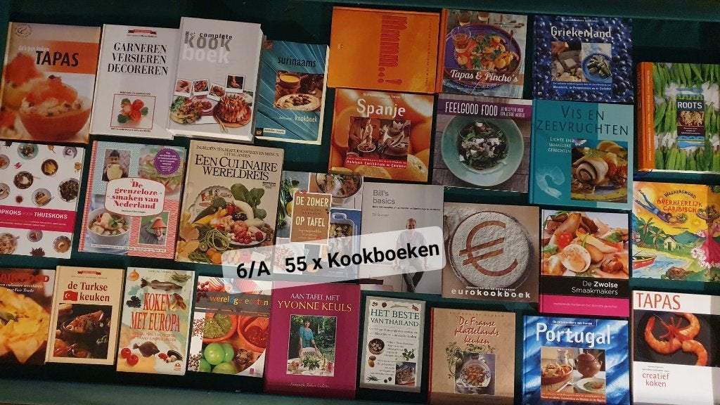 Grote partij van 55 kookboeken (Ottolenghi, Blijker, etc.), Boeken, Ophalen, Gelezen, Overige gebieden