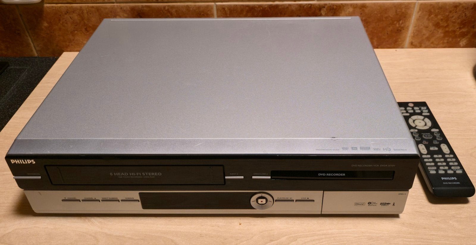 Philips DVDR3510V DVD Recorder/VCR Combo, Ophalen of Verzenden, Niet werkend, Dvd-recorder, Philips