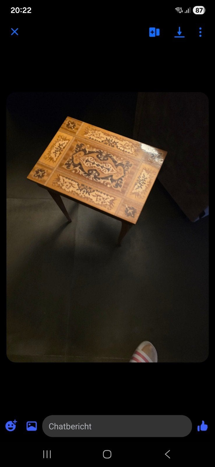 Antieke bijzettafel met marqueterie, Ophalen