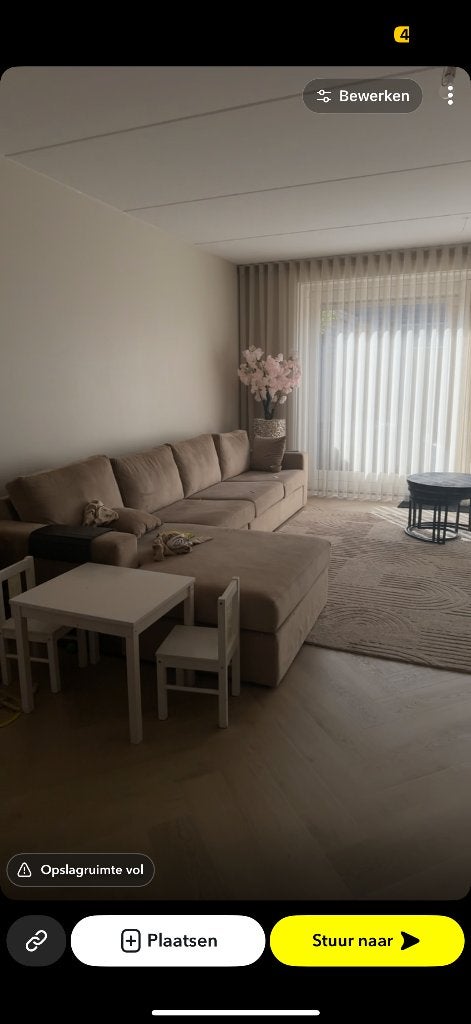 Bank met lounge gedeelte, Ophalen of Verzenden, Zo goed als nieuw, Stof