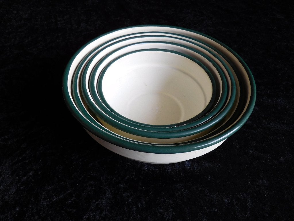 Vintage nest van emaille schalen, 5 stuks, dsn 15, 17,5, 19,, Verzamelen, Retro, Ophalen of Verzenden, Overige typen
