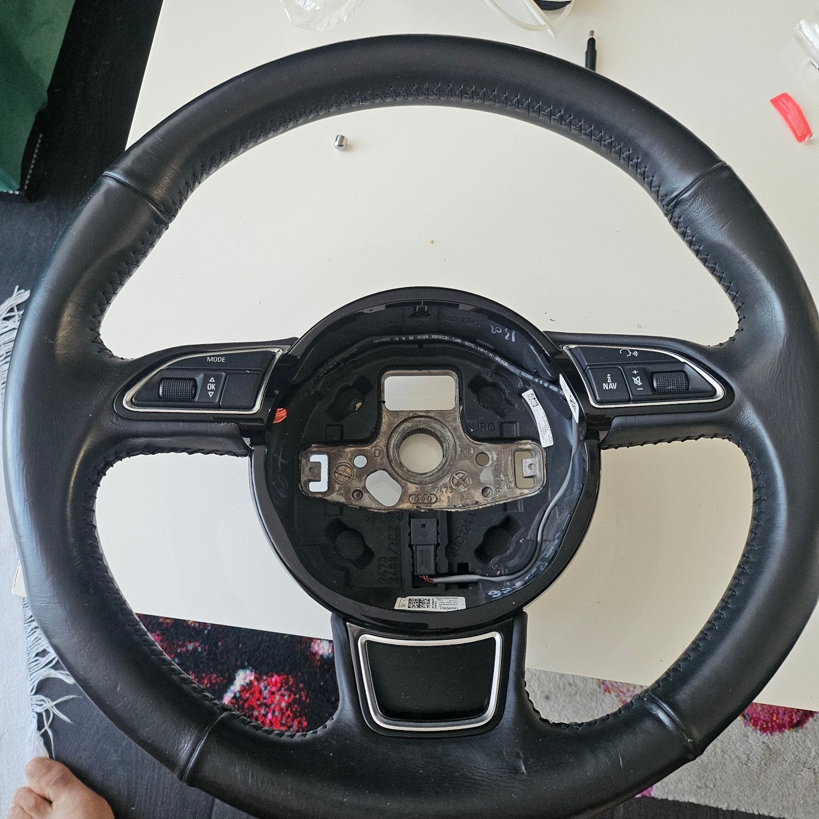 Audi Leder Stuurwiel met Bediening A1 A3 A4 A5 Q3 Q5, Auto-onderdelen, Ophalen of Verzenden, Gebruikt, Audi