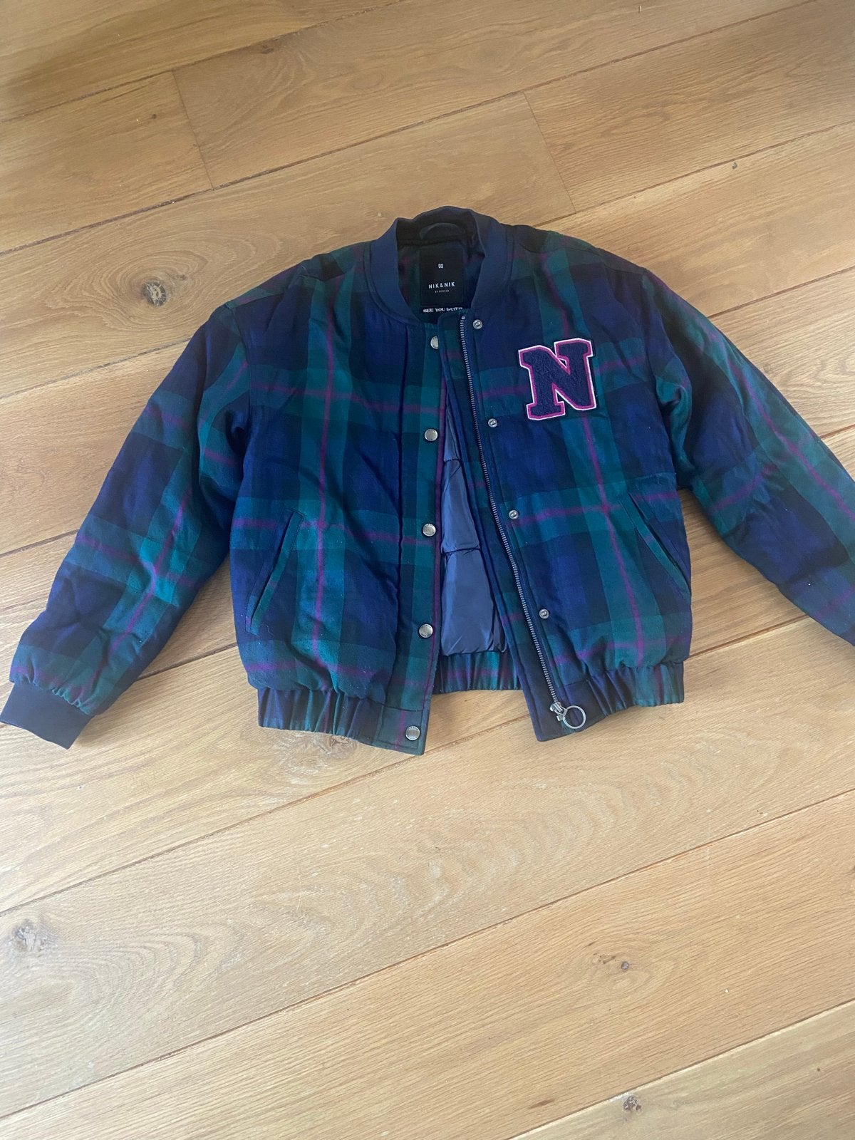 NIK&NIK geruite bomberjack maat 14/164, Ophalen of Verzenden, Zo goed als nieuw, Jongen of Meisje, Jas