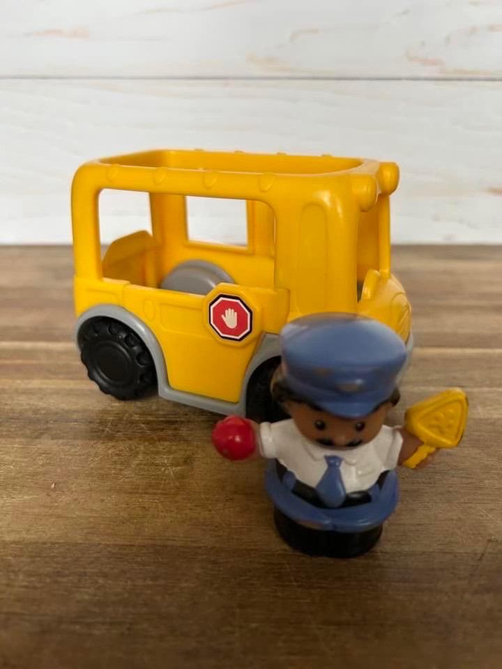 Fisher-Price Little People Schoolbus met Buschauffeur, Kinderen en Baby's, Speelgoed | Fisher-Price, Ophalen of Verzenden, Gebruikt
