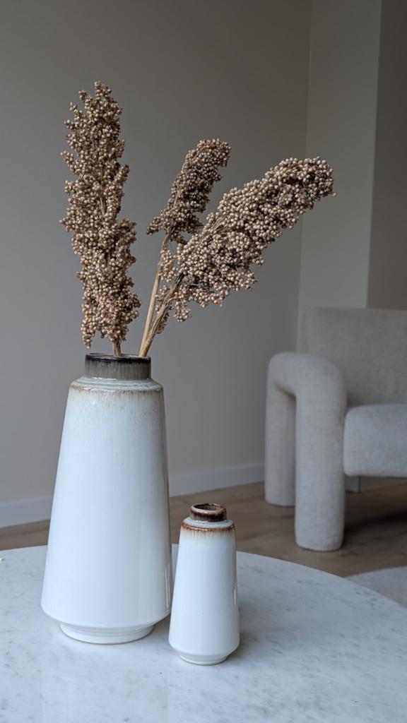 Aardewerk keramiek vazen incl. droogbloemen - nieuw, Huis en Inrichting, Woonaccessoires | Vazen, Ophalen, Overige kleuren, Aardewerk of Porselein