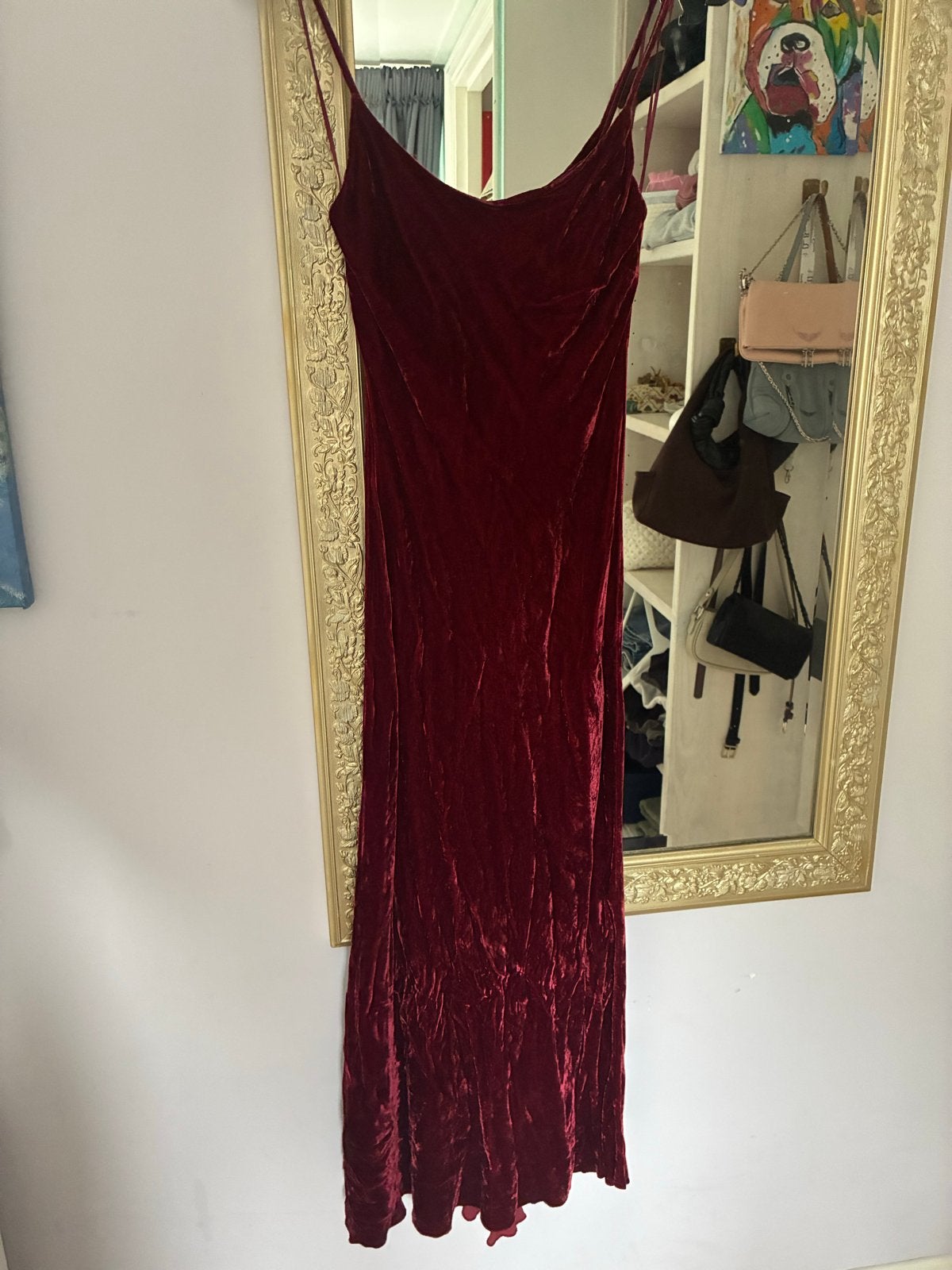 Zara fluwelen maxi jurk bordeauxrood, Kleding | Dames, Jurken, Ophalen of Verzenden, Zo goed als nieuw, Maat 34 (XS) of kleiner