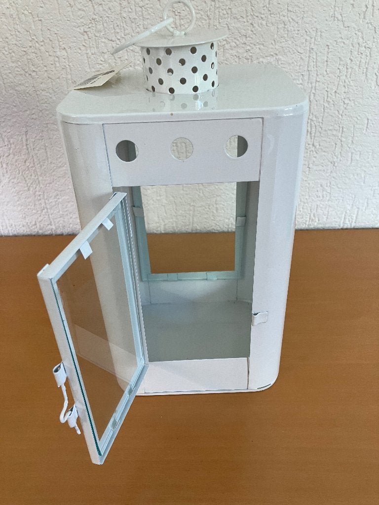 Witte mini Lantaarn om kaars in te zetten, Tuin en Terras, Ophalen of Verzenden, Nieuw
