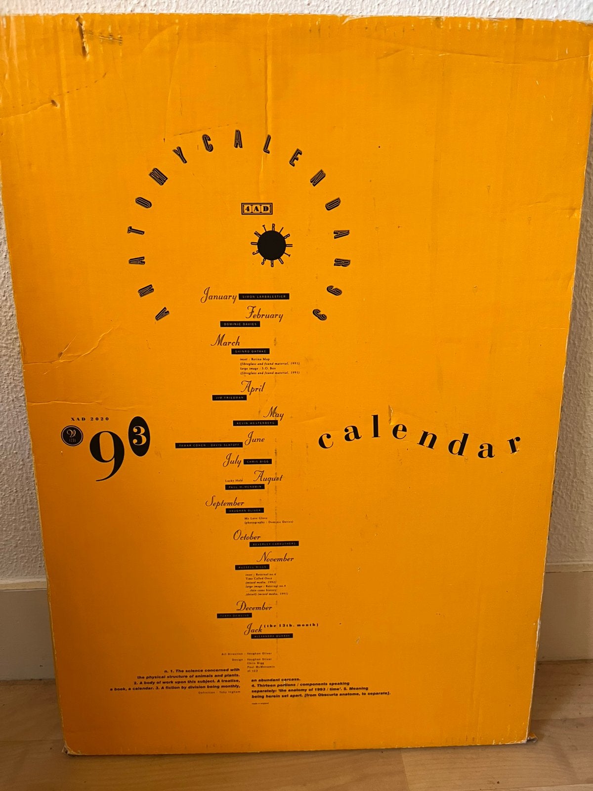 4AD kalender 1993 13 maanden, Ophalen of Verzenden, Zo goed als nieuw