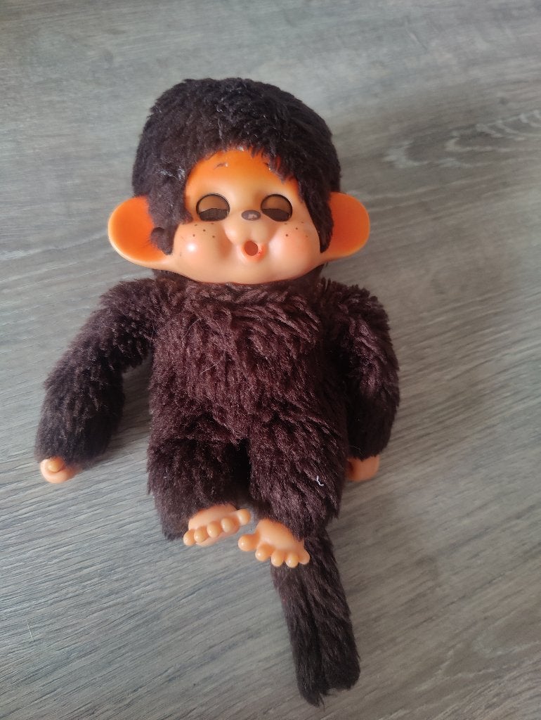 Vintage Monchhichi Aapje met Slaapogen (Jaren '70/'80), Ophalen of Verzenden, Gebruikt