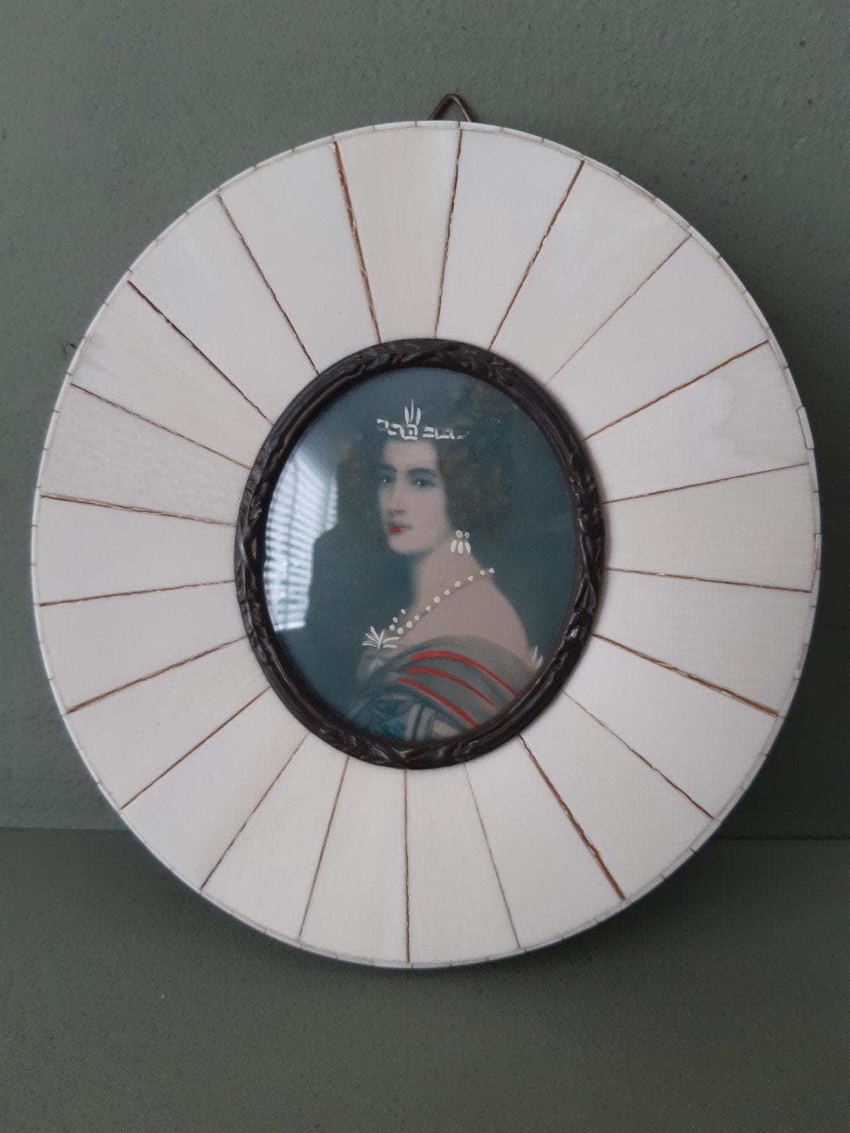 Antiek miniatuur portret, Ophalen of Verzenden