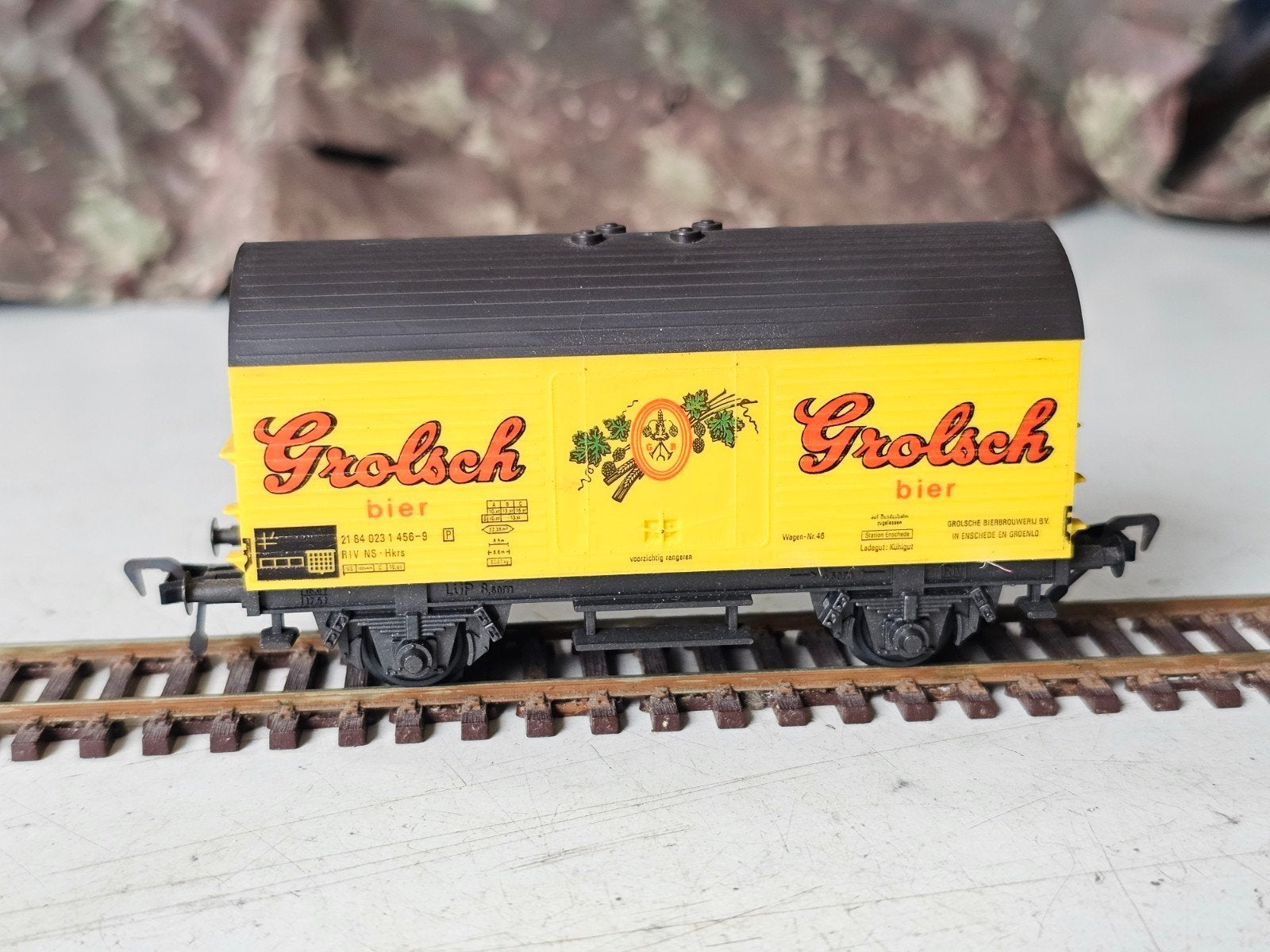 Fleischmann H0 Grolsch Bierwagon - Modelspoorwagon, Gebruikt, Gelijkstroom, Fleischmann, Wagon