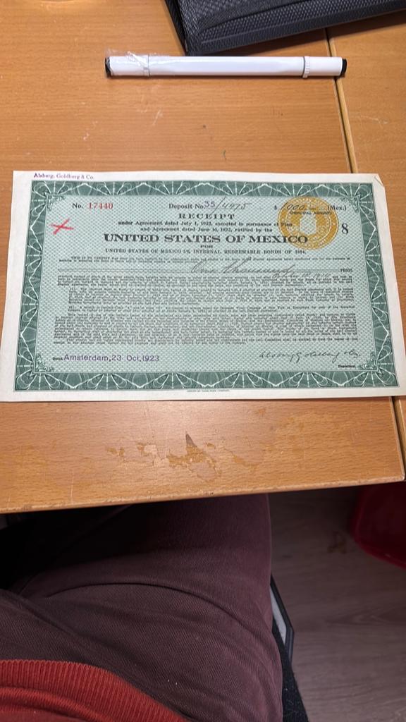 Aandeel US of Mexico, Ophalen of Verzenden, Aandeel